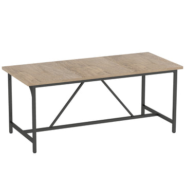 Rechthoekige eettafel 180 cm voor 6-8 personen | Kleur: Naturel | Afmetingen: 80x180x75,5 cm