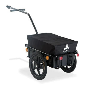 Fietskar voor fiets - Fietstrailer met laadbak | Kleur: Zwart | Afmetingen: 59x144x80 cm