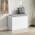 Hallway Shoe Bench - Schoenenrek - Schoenenkast met zitkussen en fliplade - L70 x B49 x H19cm