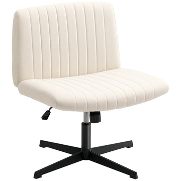 Bureaustoel voor kleermakerszit | Kleur: Crèmewit | Afmetingen: 65x64x73-83 cm