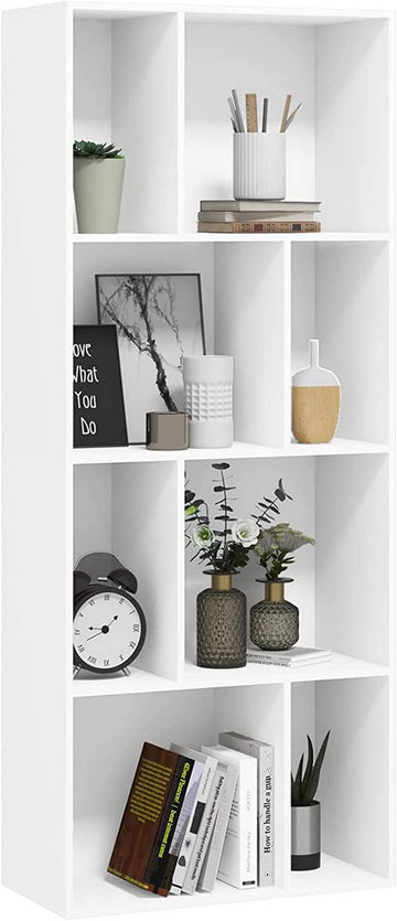 Boekenkast met 8 open vakken | Wit | 60x29x143,5 cm