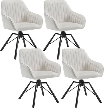 Draaibare eetkamerstoelen 4-delige set | Crème, zwart, donkergrijs | 58x53,5x83,5 cm