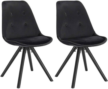 2 fluwelen eetkamerstoelen met houten frame | Meerdere kleuren | 43x39x83 cm
