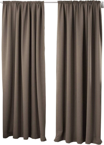 Verduisterende gordijnen met rimpelband 2 stuks | Taupe | 135x245 cm