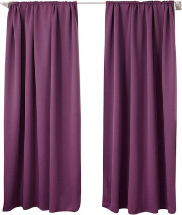 Set van 2 verduisterende gordijnen met plooiband | Violet | 135x245 cm