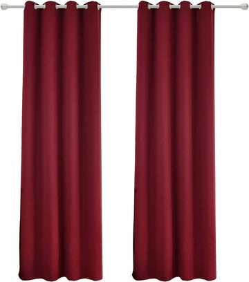 Set van 2 verduisterende gordijnen met ogen | Bordeaux | 135x225 cm