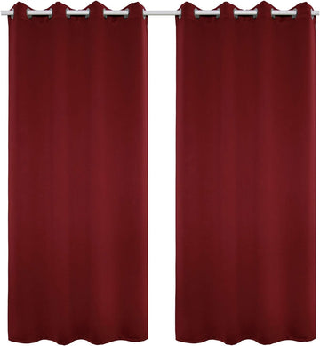 2 verduisterende gordijnen met ringen Bordeaux | 135x245 cm
