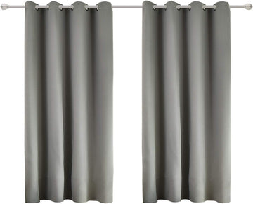 2-delige verduisterende gordijnset met ogen | Donkergrijs | 135x175 cm
