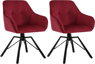 Draaibare eetkamerstoelen met armleuningen set van 2 | Bordeaux | 58,5x54,5x82,5 cm