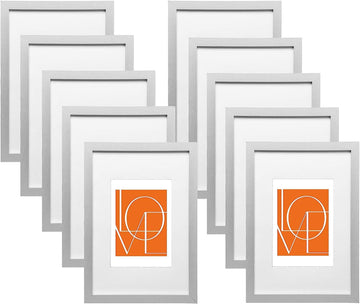 10-delige fotolijstenset met passe-partout | Zilver | 20x30 cm