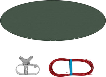 Ronde zwembadafdekking 200 g/m² PE met zeilogen en draadkabel | Groen | 560 cm diameter
