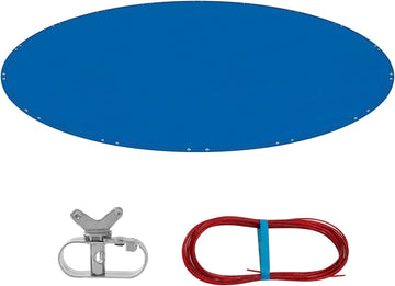 Zwembadafdekking PE met ogen en draadkabel | Blauw | 560 cm