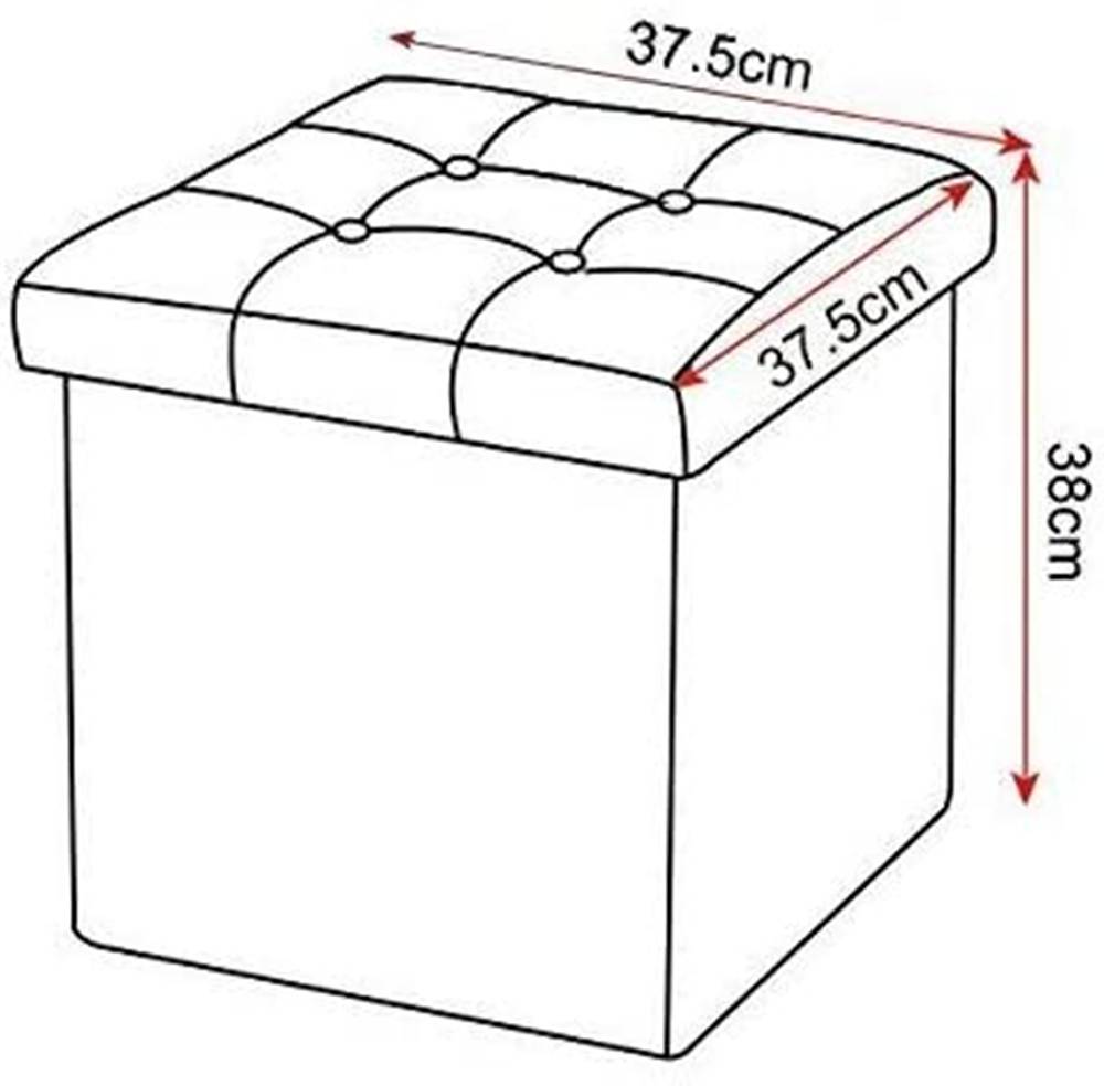 Set van 2 opvouwbare zitkrukken met opbergruimte | Lichtgrijs | 37,5x37,5x38 cm
