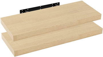 Set van 2 wandplanken als wandrek | Geel eiken | 100x22,9x3,8 cm