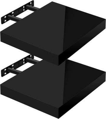 Set van 2 zwevende wandplanken | Zwart | 30x3.8x22.9 cm