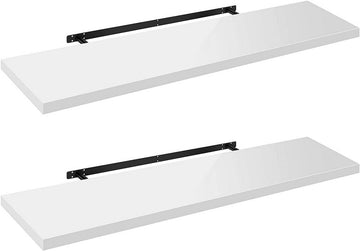 Set van 2 zwevende wandplanken | Wit | 100x22.9x3.8 cm