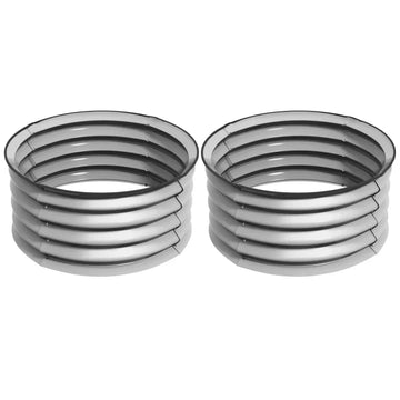 Verhoogde plantenbakken set van 2 - Rond | Kleur: Zilver | Afmetingen: 60x60x30 cm
