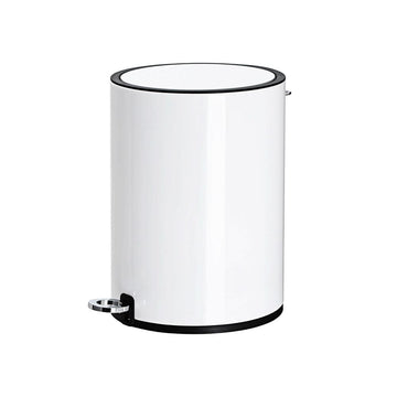 Pedaalemmer met softclose, 3 liter, wit staal, 25,6 x 26,3 x 18,1 cm