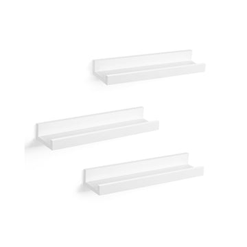 Zwevende wandplankenset wit MDF hoogglans 38 x 10 x 5/2 cm