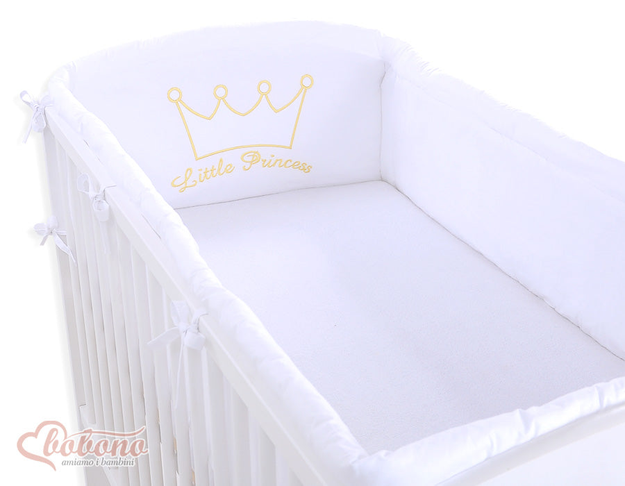 Universele XXL bumper babybed - bedomranding - ademend, anti-allergisch, met kroonborduring