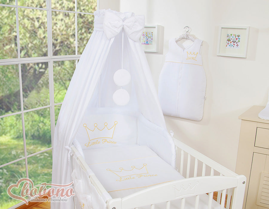 Baldakin för barnrum – himmel – 100 % bomull, ljusskydd, vit, inkl. rosett och galge