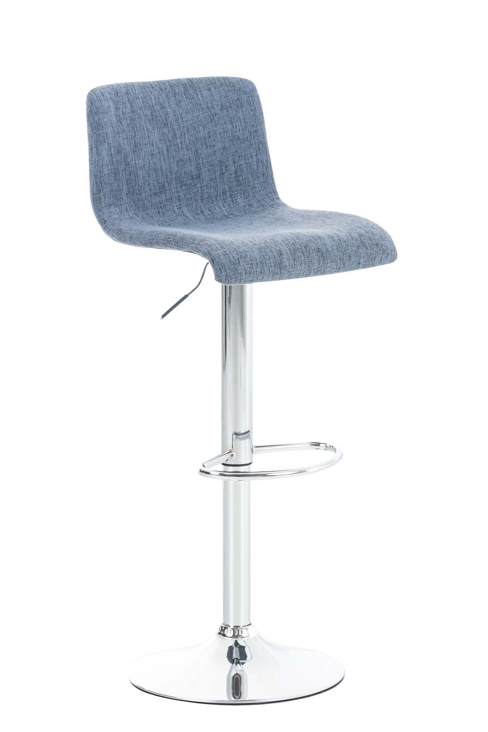 Barkruk Moderne Stijl - Stoel - Ergonomische Zithouding, Traploos Verstelbare Hoogte Kleur blauw Materiaal onderstel Metaal in chroomlook
