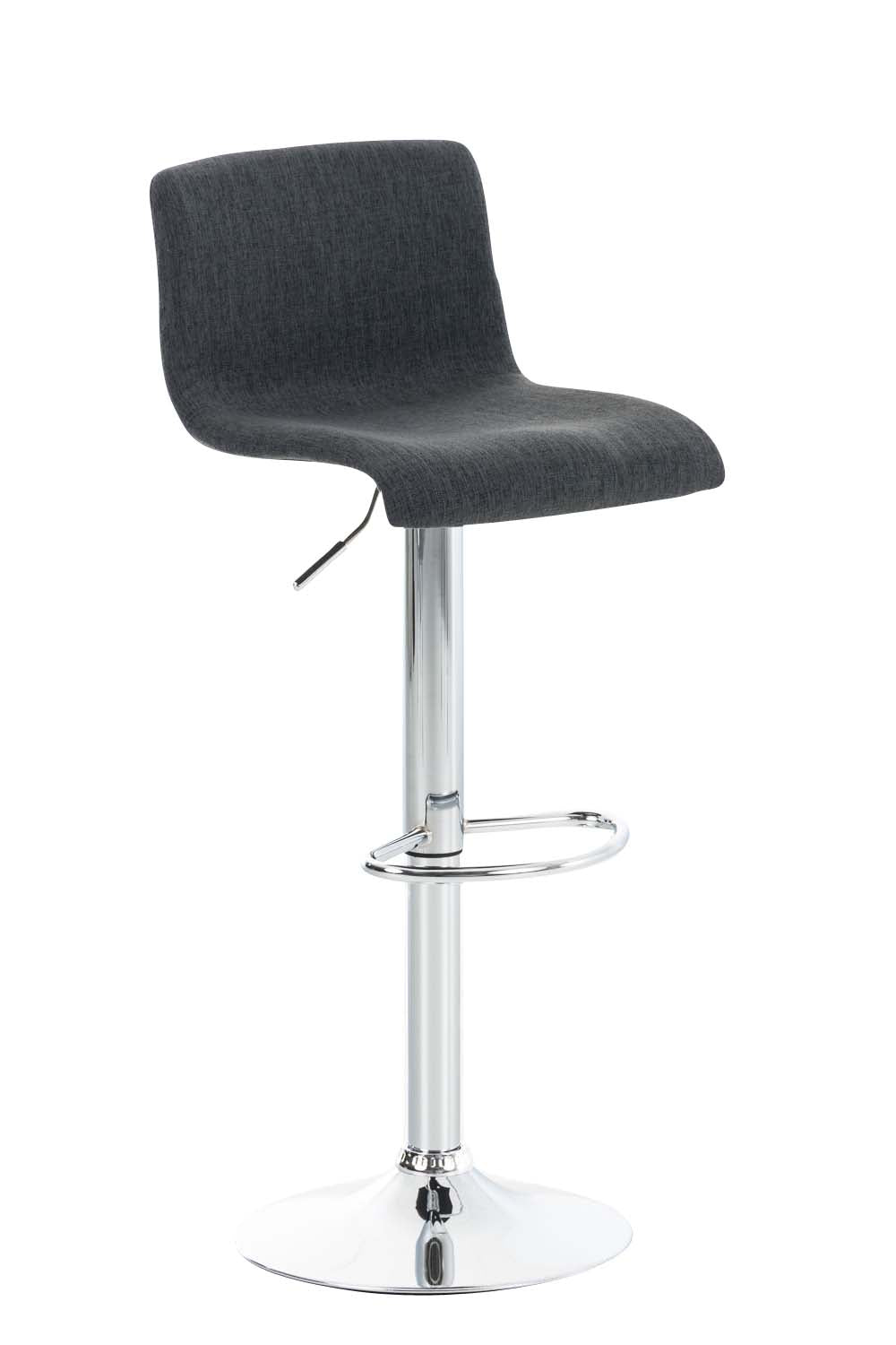 Barkruk Moderne Stijl - Stoel - Ergonomische Zithouding, Traploos Verstelbare Hoogte Kleur donkergrijs Materiaal onderstel Metaal in chroomlook