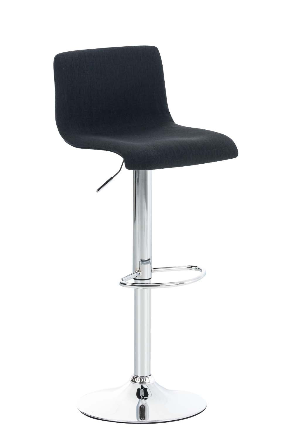 Barkruk Moderne Stijl - Stoel - Ergonomische Zithouding, Traploos Verstelbare Hoogte Kleur zwart Materiaal onderstel Metaal in chroomlook