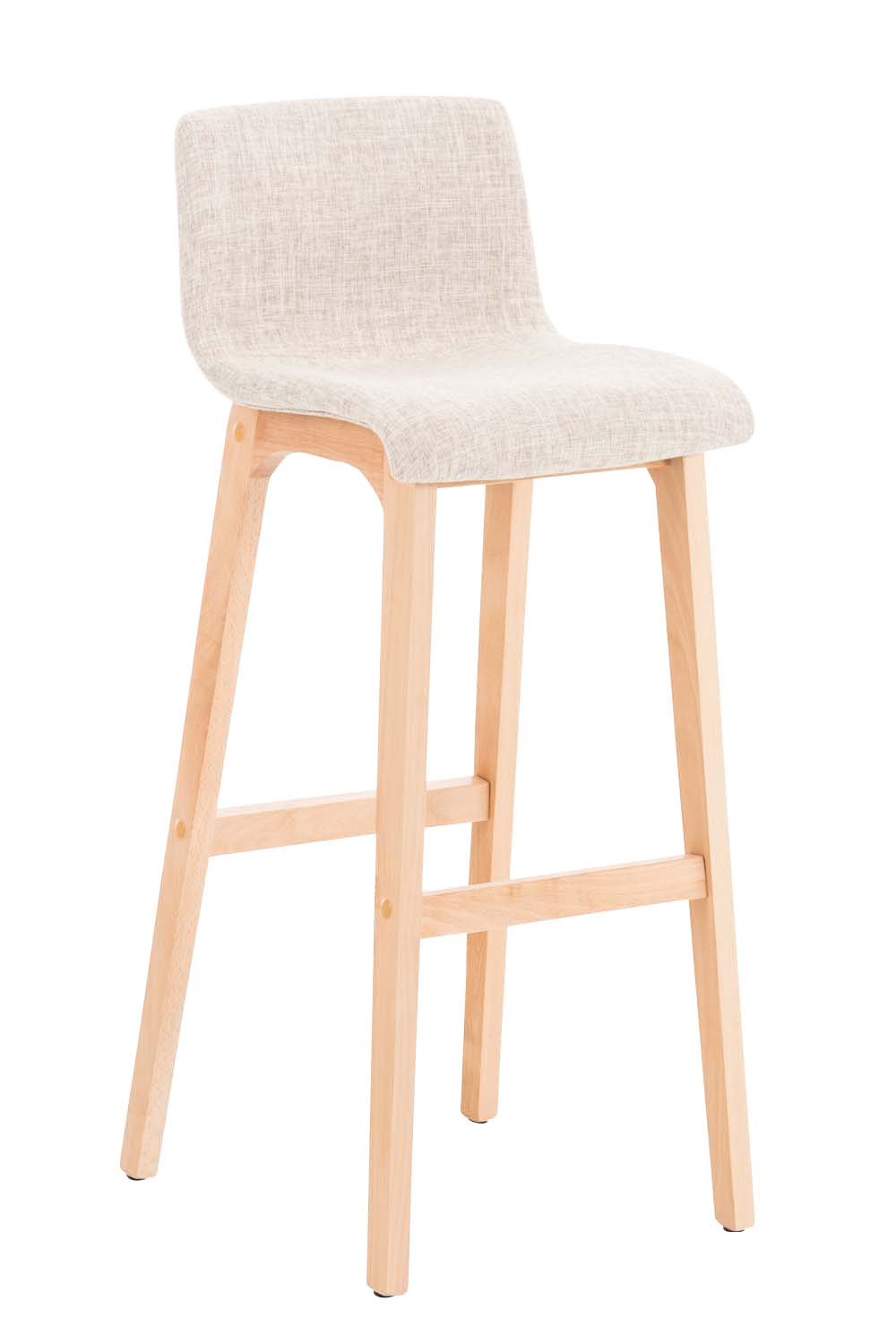 Barkruk met Stoffen Zitting - Barstoel - Comfortabele Ergonomische Rugleuning & Houten Onderstel Kleur blauw