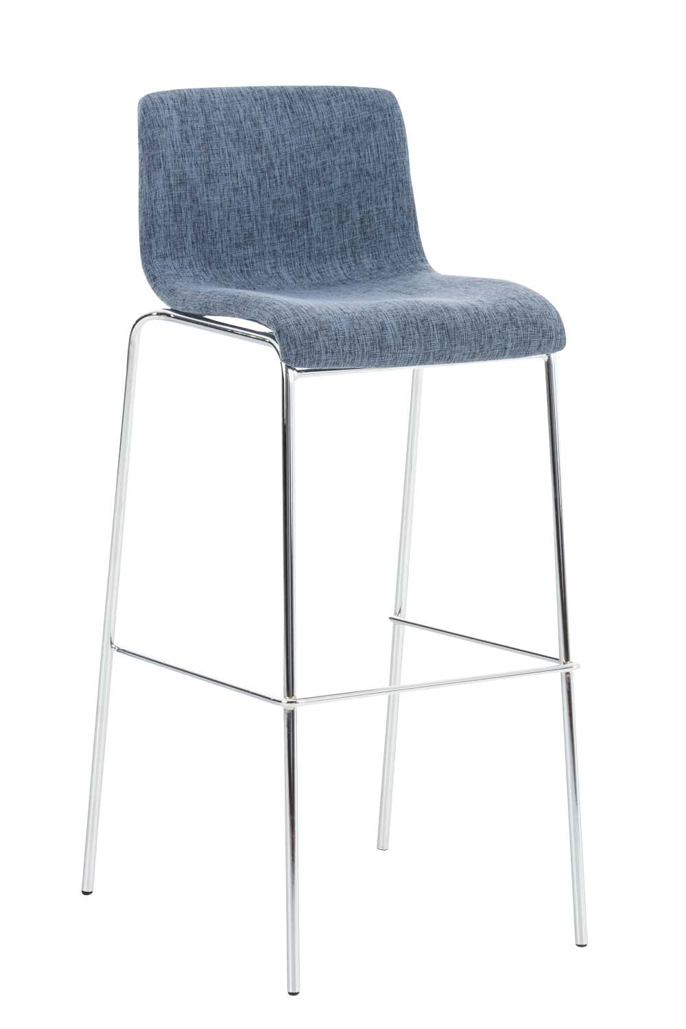 Barkruk Moderne Stijl - Kruk - Stapelbaar, Ergonomisch Comfort Kleur blauw Onderstel Kleur chroom