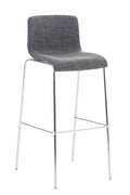 Barkruk Moderne Stijl - Kruk - Stapelbaar, Ergonomisch Comfort Kleur lichtgrijs Onderstel Kleur chroom