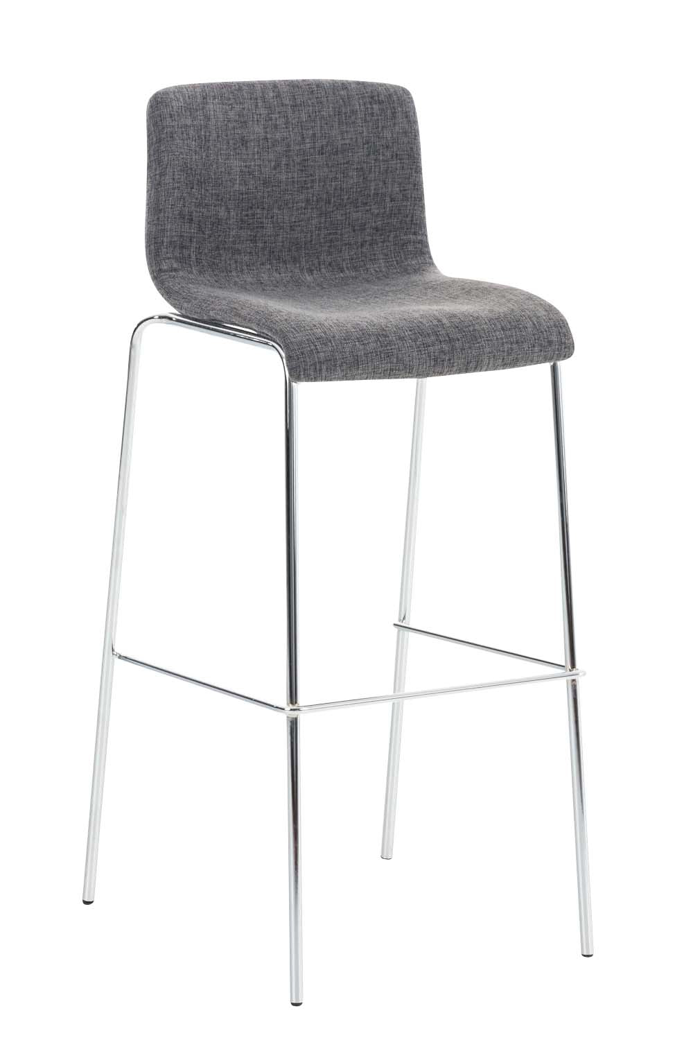 Barkruk Moderne Stijl - Kruk - Stapelbaar, Ergonomisch Comfort Kleur lichtgrijs Onderstel Kleur chroom