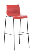 Moderne Barkruk - Chique Ontwerp - Comfortabele Ergonomische Zitting Kleur rood Onderstel Kleur zwart