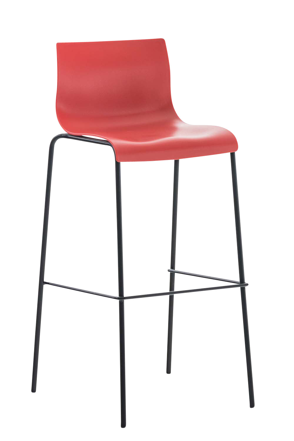 Moderne Barkruk - Chique Ontwerp - Comfortabele Ergonomische Zitting Kleur rood Onderstel Kleur zwart