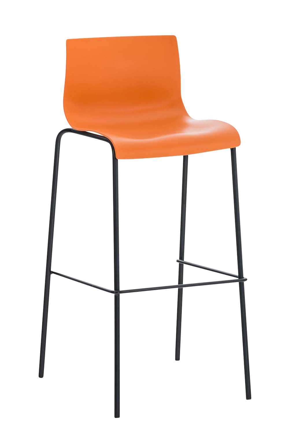 Moderne Barkruk - Chique Ontwerp - Comfortabele Ergonomische Zitting Kleur oranje Onderstel Kleur zwart