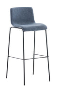 Barkruk Moderne Stijl - Kruk - Stapelbaar, Ergonomisch Comfort Kleur blauw Onderstel Kleur zwart