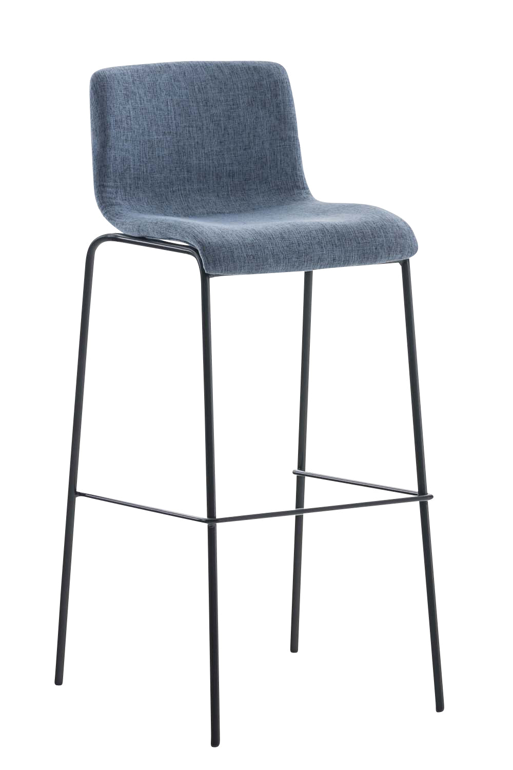 Barkruk Moderne Stijl - Kruk - Stapelbaar, Ergonomisch Comfort Kleur blauw Onderstel Kleur zwart