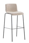 Barkruk Moderne Stijl - Kruk - Stapelbaar, Ergonomisch Comfort Kleur crème Onderstel Kleur zwart