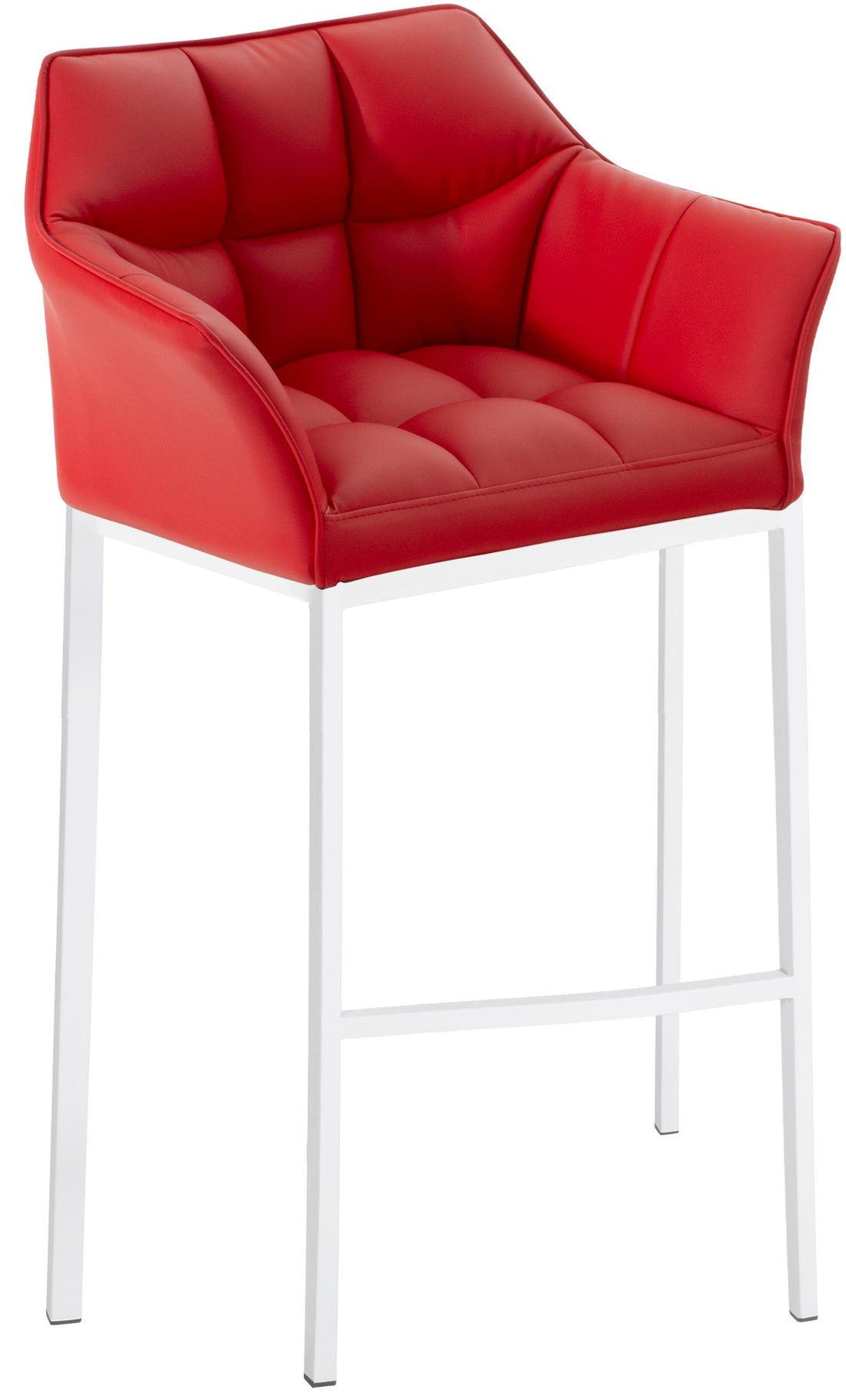 Comfortabele Barkruk - Barstoel - Hoog Zitcomfort met Armleuningen Kleur rood
