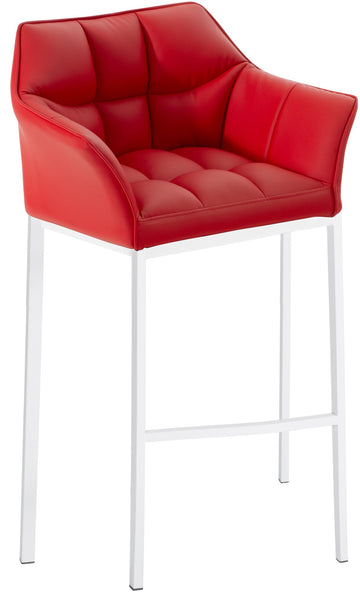 Comfortabele Barkruk - Barstoel - Hoog Zitcomfort met Armleuningen Kleur rood
