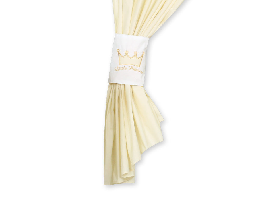 Gardiner till barnrum, fönsterdekoration, 100% bomull, tvättbart Lilla prinsessan krämfärgat set