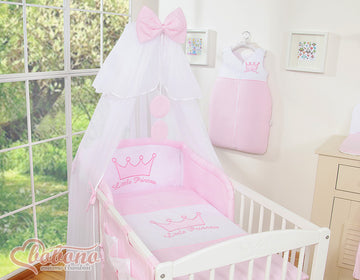 5-delige kinderbeddenset met klamboe - beddengoed - bescherming tegen muggen voor prins/prinses roze