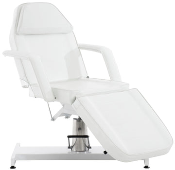 Hydraulische Schoonheidssalonstoel - Wellnesszetel - Verstelbare Hoogte & Rugleuning Kleur wit