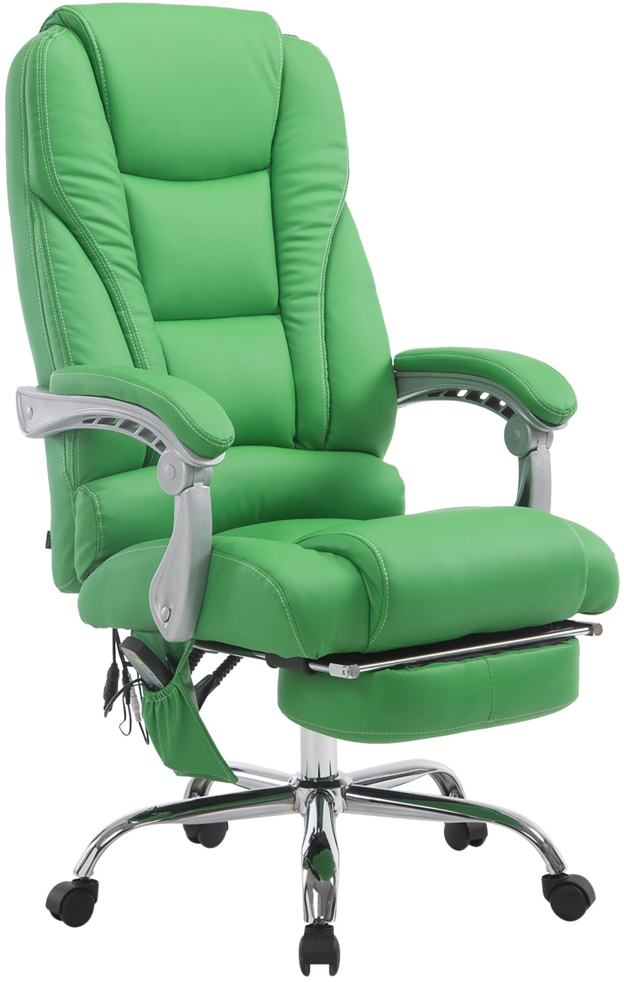 Massage Bureaustoel, Ergonomische Stoel, 7-Punts Massage, Kantelbaar & Verstelbaar Kleur groen