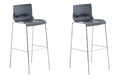 2-delige Set Barkrukken - Barstoelen - Ergonomisch Comfort voor Langdurig Zitten Kleur grijs Onderstel Kleur chroom