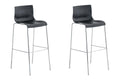 2-delige Set Barkrukken - Barstoelen - Ergonomisch Comfort voor Langdurig Zitten Kleur zwart Onderstel Kleur chroom