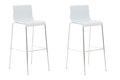 2-delige Set Barkrukken - Barstoelen - Ergonomisch Comfort voor Langdurig Zitten Kleur wit Onderstel Kleur chroom