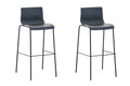 2-delige Set Barkrukken - Barstoelen - Ergonomisch Comfort voor Langdurig Zitten Kleur grijs Onderstel Kleur zwart