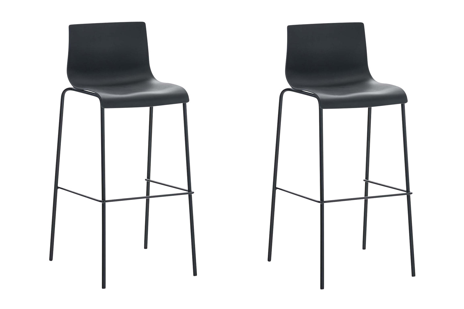 2-delige Set Barkrukken - Barstoelen - Ergonomisch Comfort voor Langdurig Zitten Kleur zwart Onderstel Kleur zwart