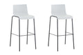 2-delige Set Barkrukken - Barstoelen - Ergonomisch Comfort voor Langdurig Zitten Kleur wit Onderstel Kleur zwart